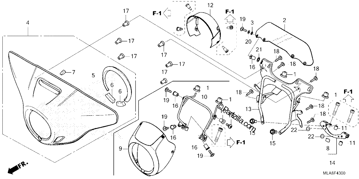Diagrama de FRONT COWL DEFLECTOR