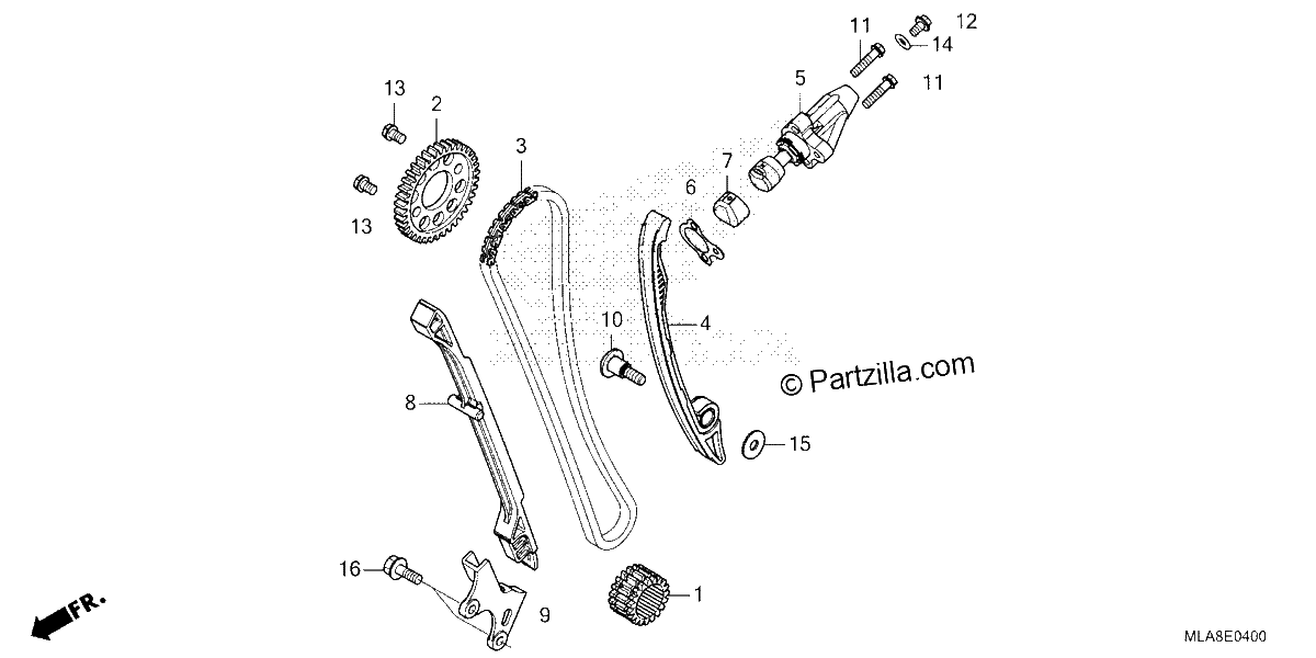 Diagrama de CAM CHAIN TENSIONER