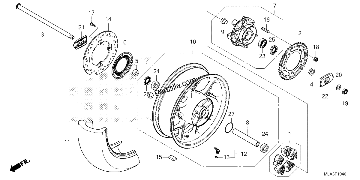 Diagrama de REAR WHEEL