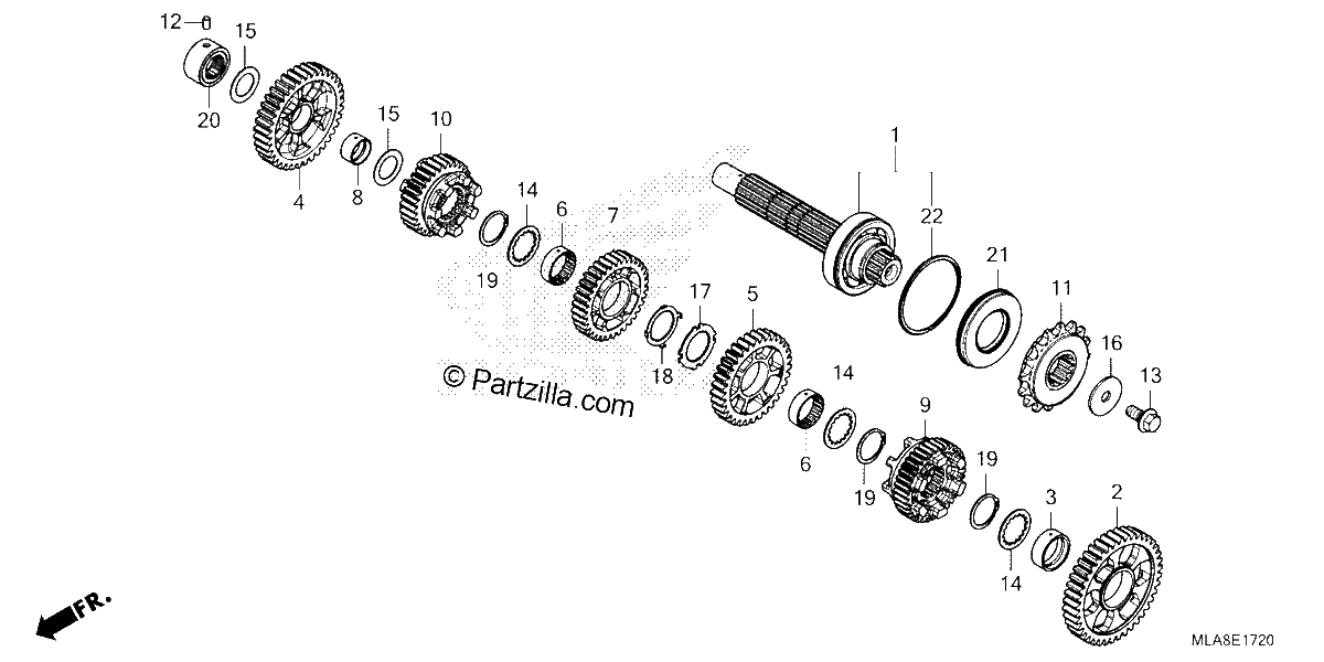 Diagrama de TRANSMISSION COUNTERSHAFT CMX1100D D2 D3