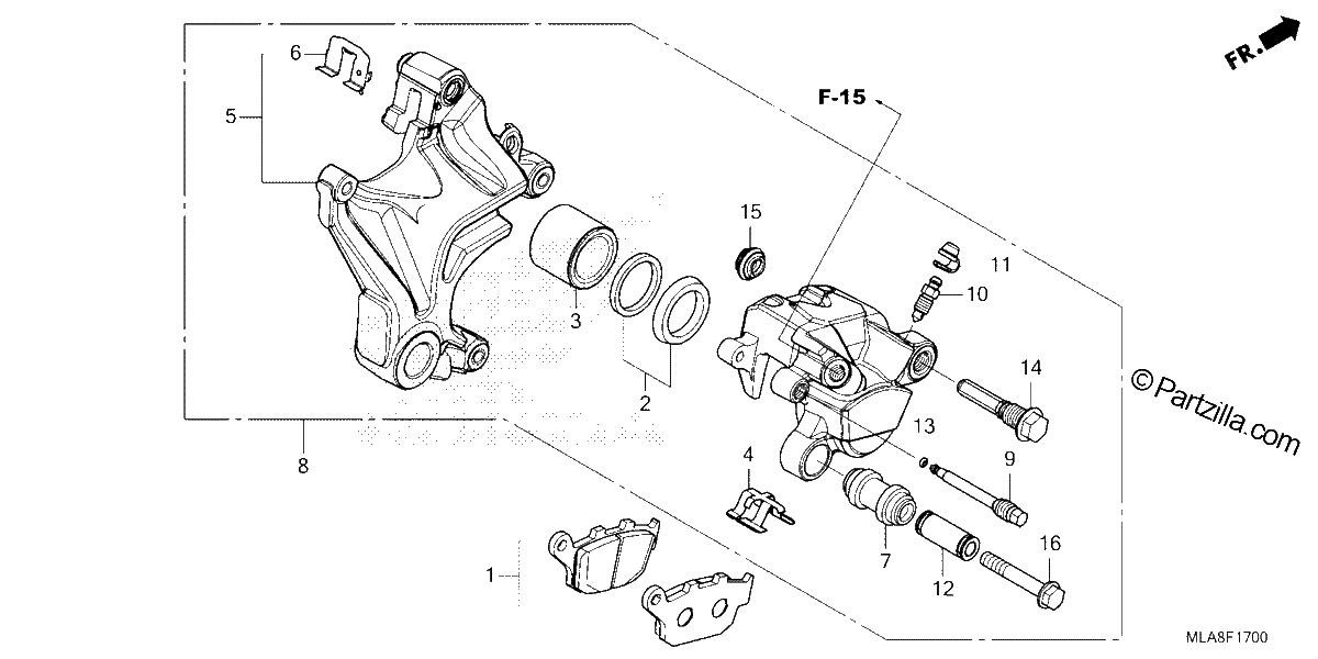 Diagrama de REAR BRAKE CALIPER
