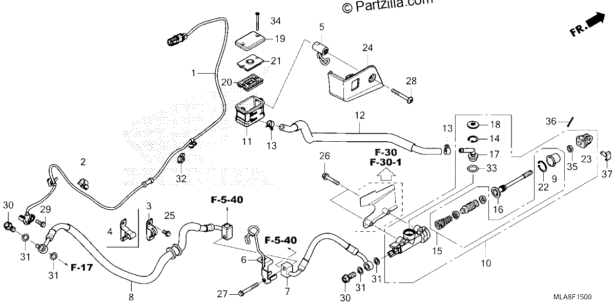 Diagrama de REAR BRAKE MASTER CYLINDER