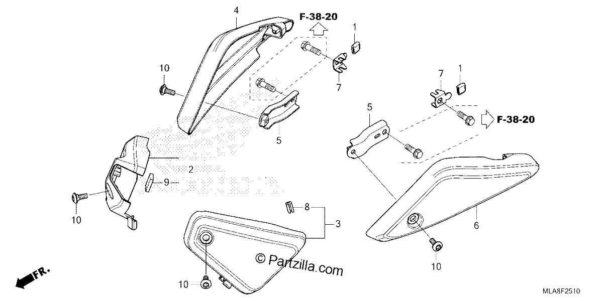 Diagrama de AIR CLEANER SIDE COVER