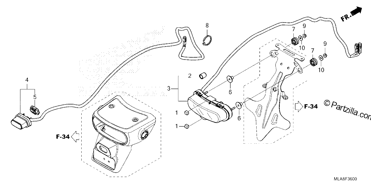 Diagrama de TAILLIGHT LICENSE LIGHT