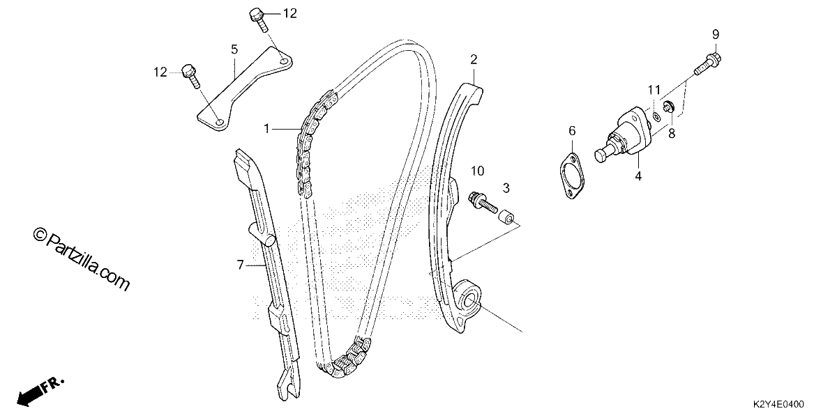 Diagrama de CAM CHAIN TENSIONER
