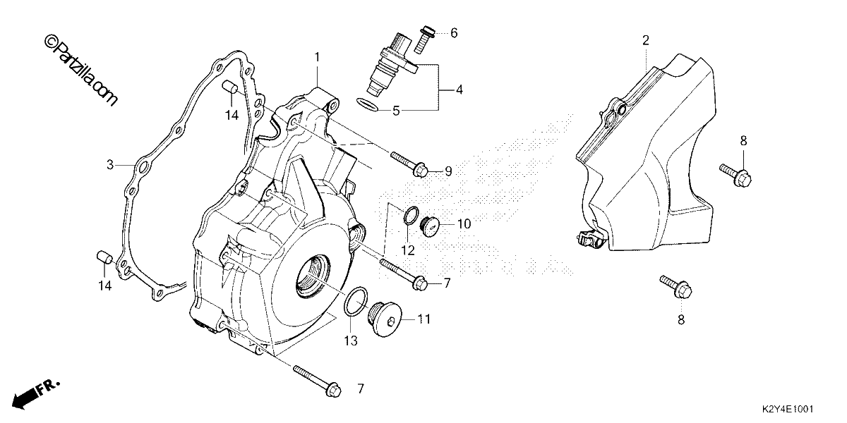 Diagrama de LEFT CRANKCASE COVER CMX300A3