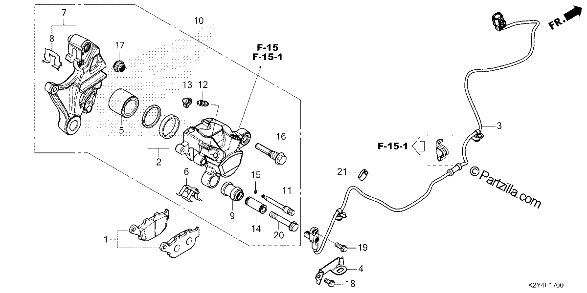 Diagrama de REAR BRAKE CALIPER