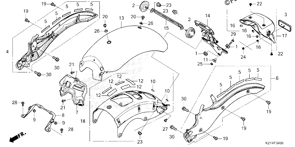 Diagrama de REAR FENDER
