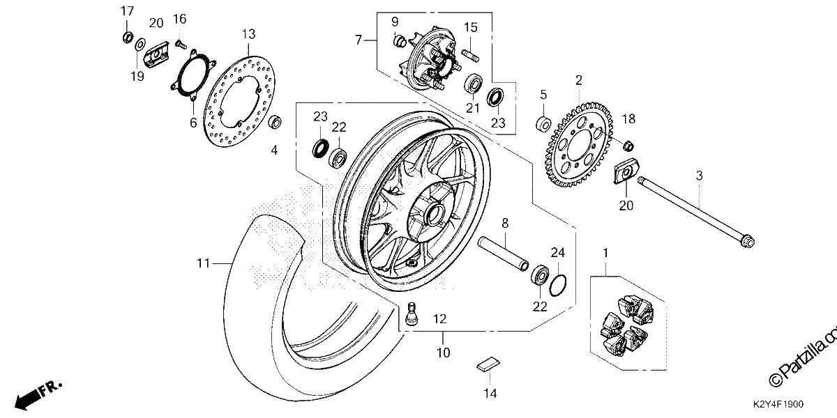 Diagrama de REAR WHEEL