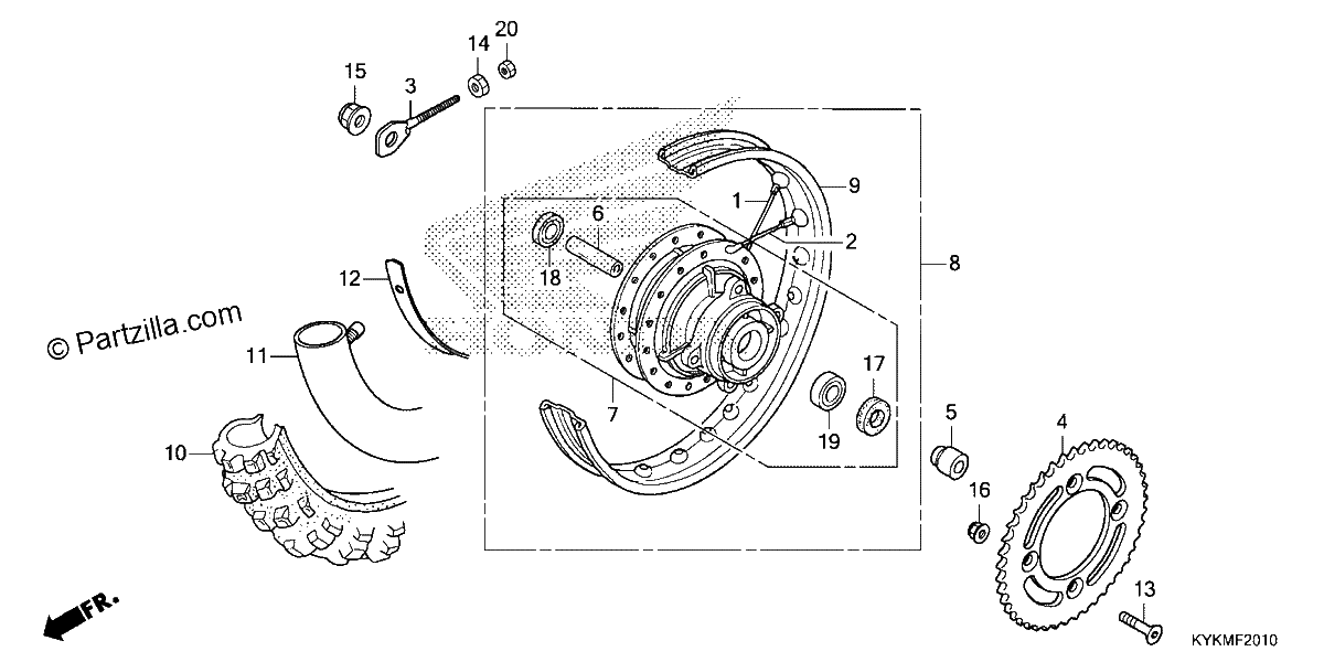 Diagrama de REAR WHEEL