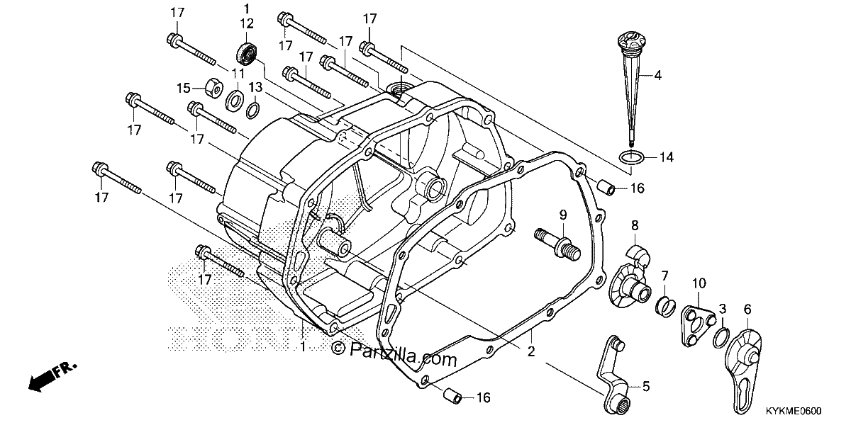 Diagrama de RIGHT CRANKCASE COVER