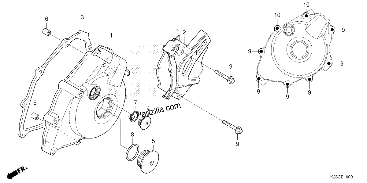 Diagrama de LEFT CRANKCASE COVER