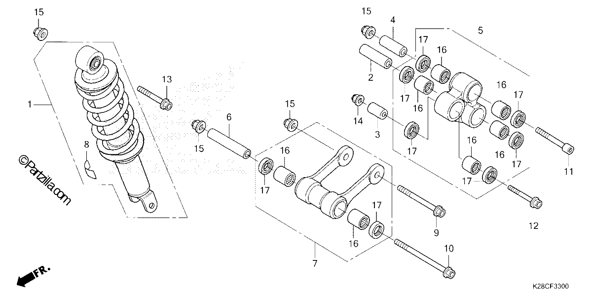 Diagrama de REAR SHOCK ABSORBER