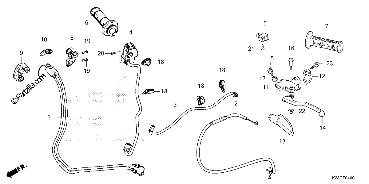 Diagrama de HANDLE LEVER SWITCH CABLE