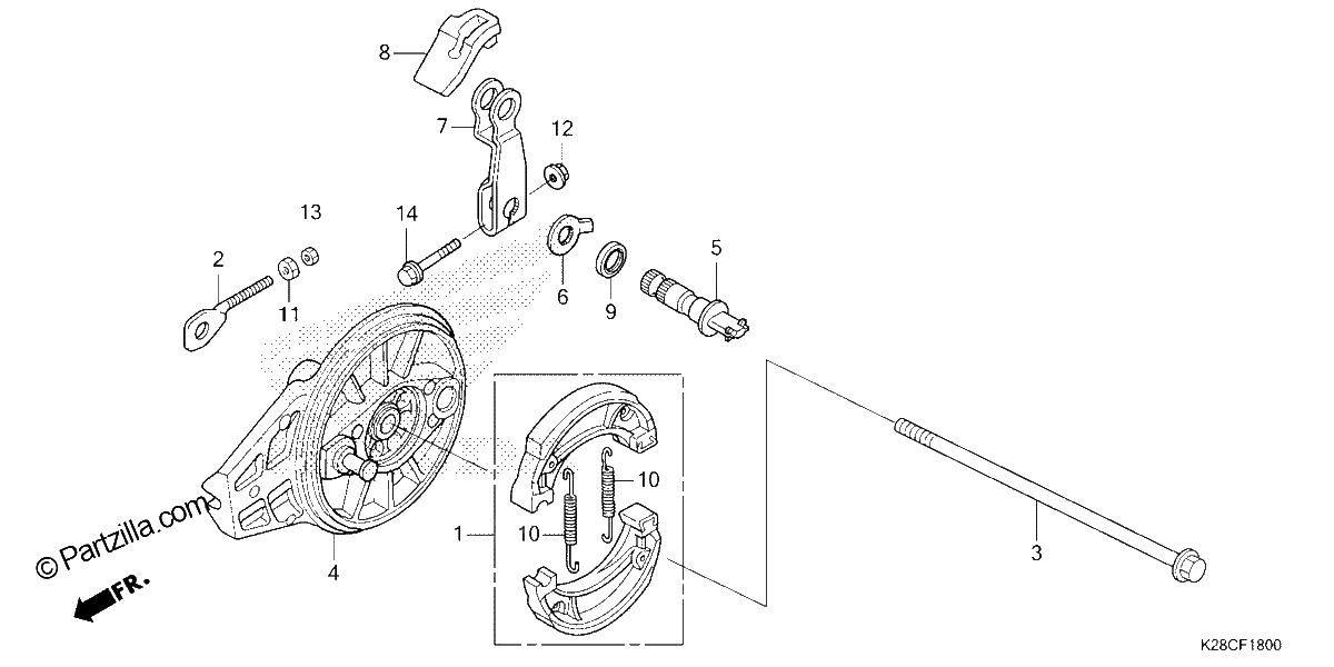 Diagrama de REAR BRAKE PANEL