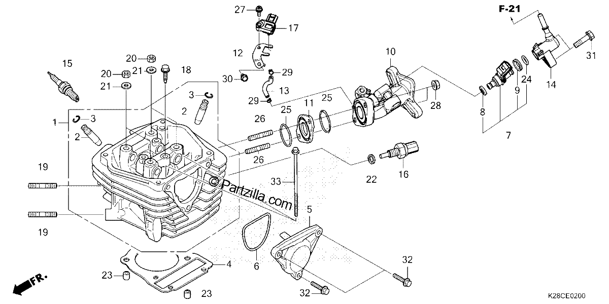 Diagrama de CYLINDER HEAD