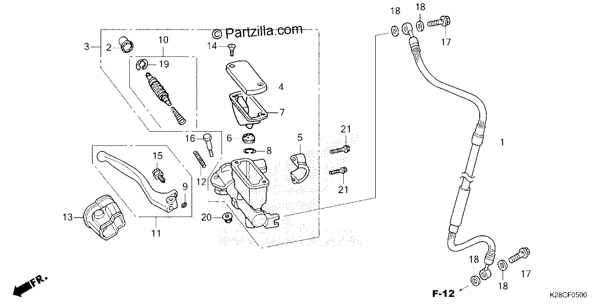 Diagrama de FRONT BRAKE MASTER CYLINDER