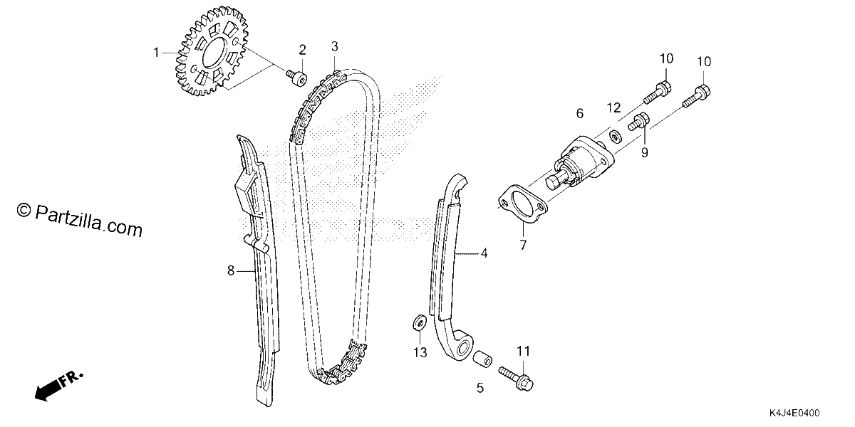 Diagrama de CAM CHAIN TENSIONER