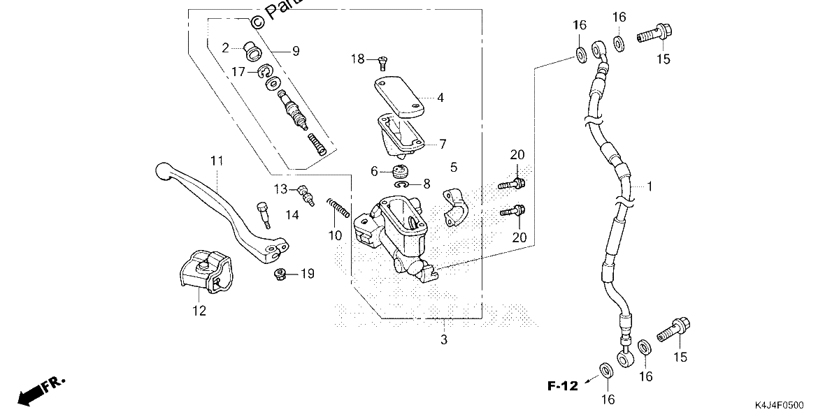 Diagrama de FRONT BRAKE MASTER CYLINDER