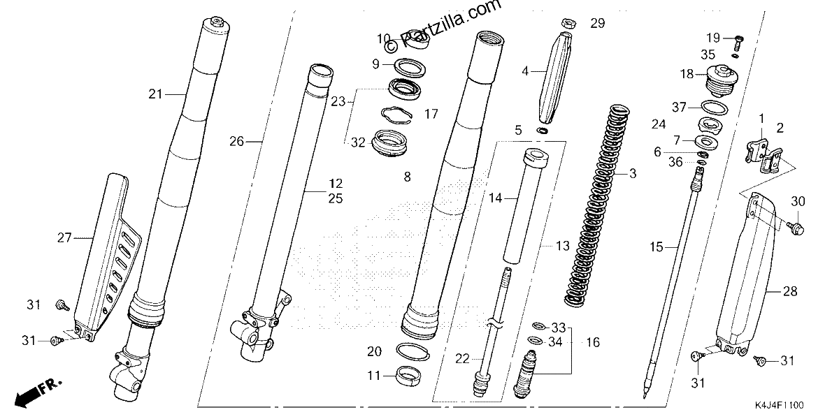 Diagrama de FRONT FORK