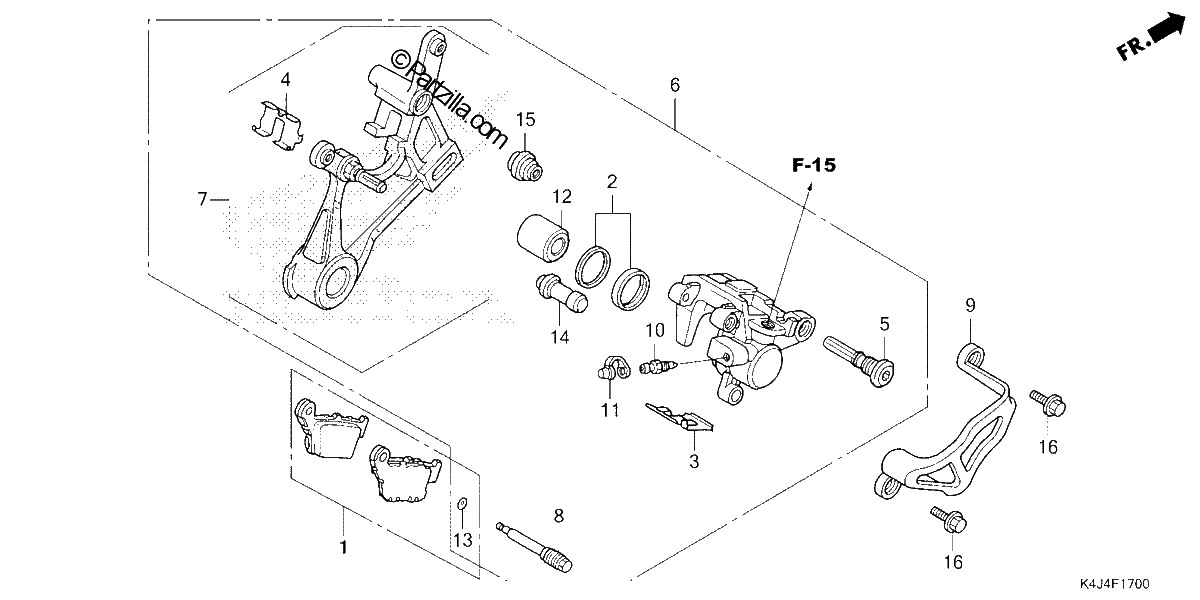 Diagrama de REAR BRAKE CALIPER