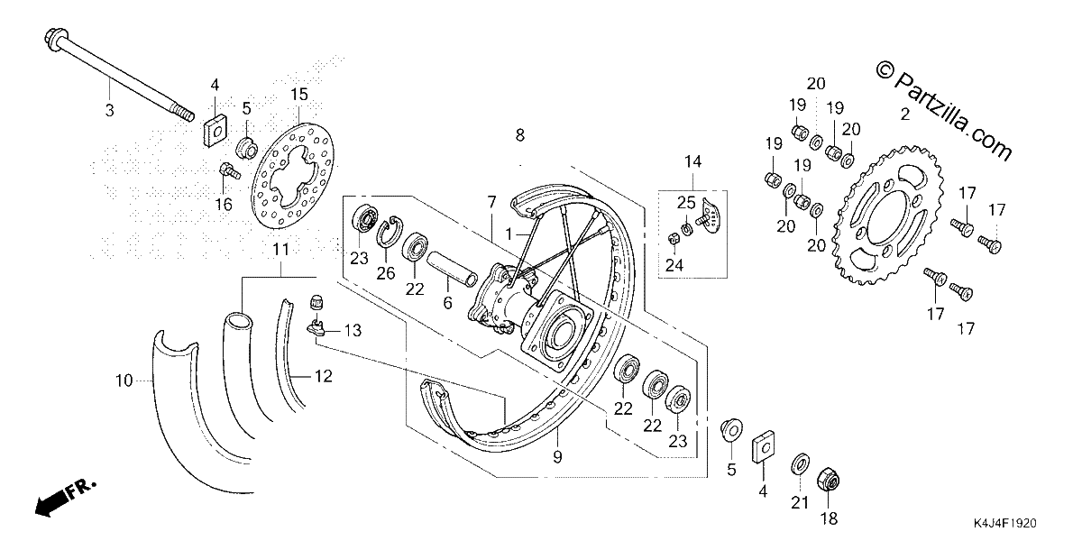 Diagrama de REAR WHEEL
