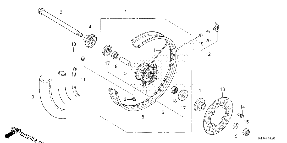 Diagrama de FRONT WHEEL