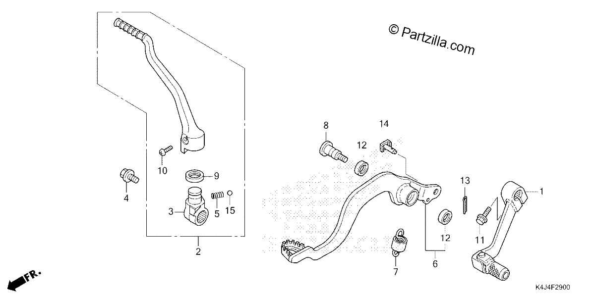 Diagrama de PEDAL KICK STARTER ARM
