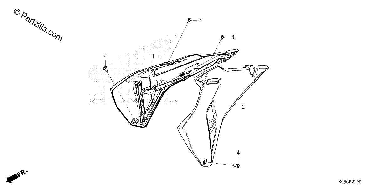 Diagrama de RADIATOR SHROUD CRF250R CRF250RWE
