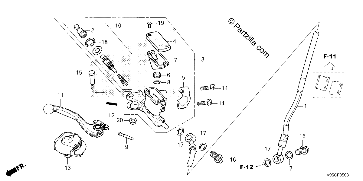 Diagrama de FRONT BRAKE MASTER CYLINDER