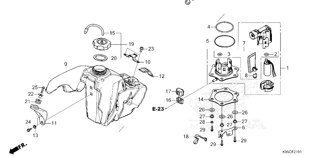 Diagrama de FUEL TANK CRF250RX
