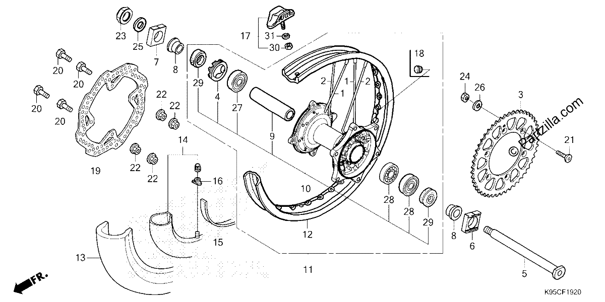 Diagrama de REAR WHEEL