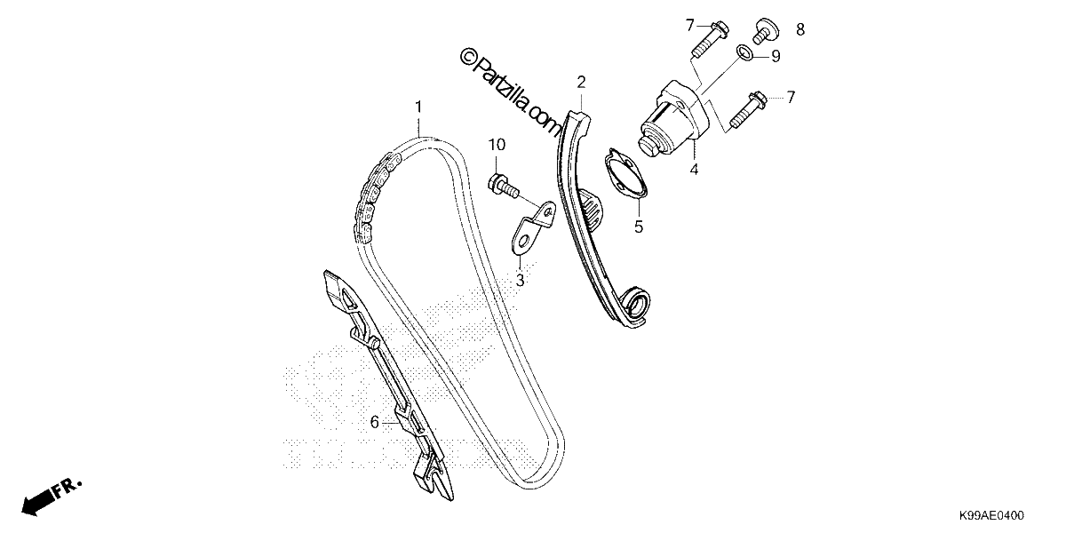 Diagrama de CAM CHAIN TENSIONER
