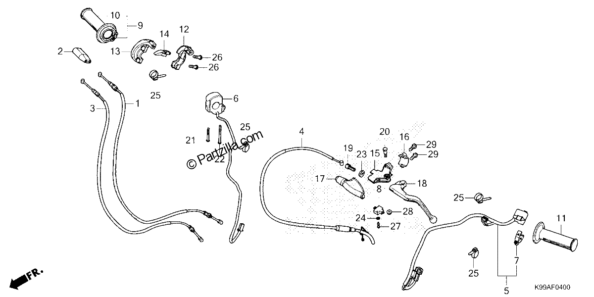 Diagrama de HANDLE LEVER SWITCH CABLE