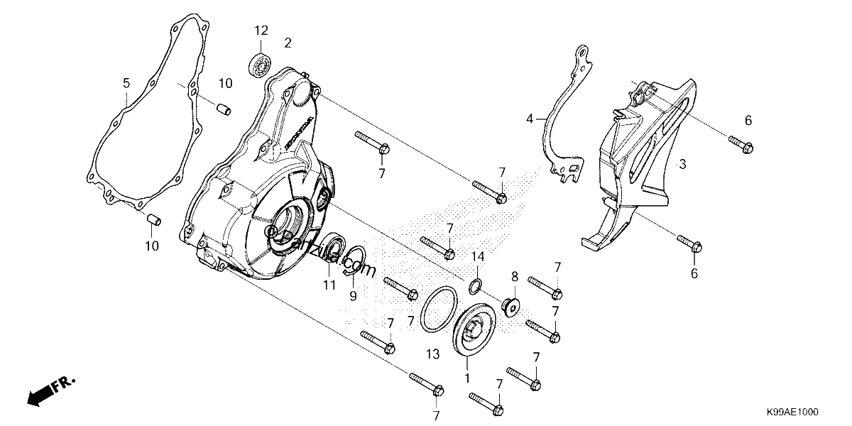 Diagrama de LEFT CRANKCASE COVER