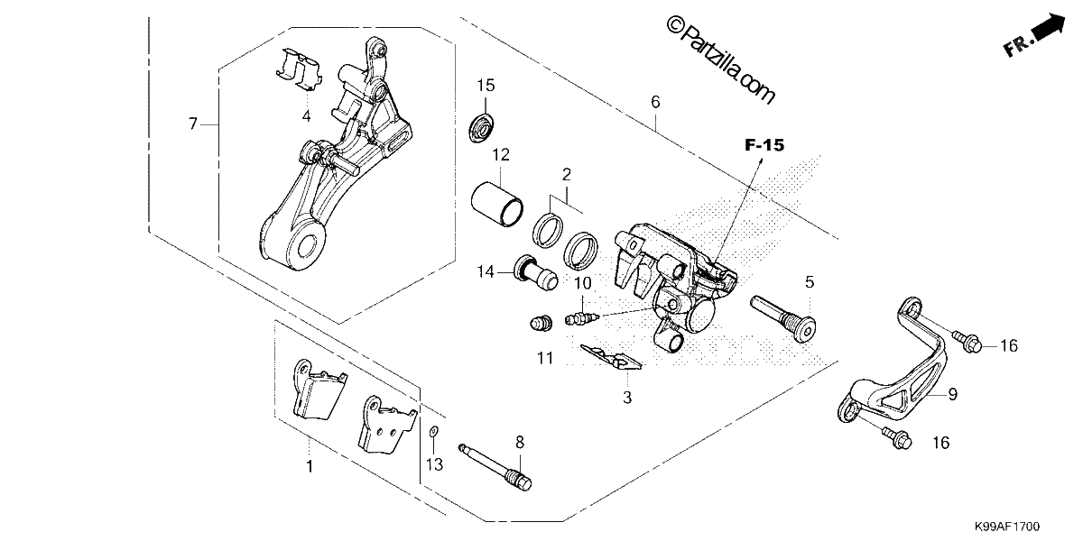 Diagrama de REAR BRAKE CALIPER