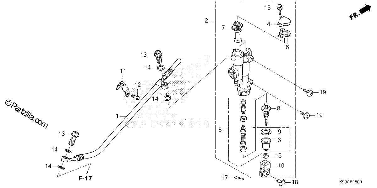 Diagrama de REAR BRAKE MASTER CYLINDER