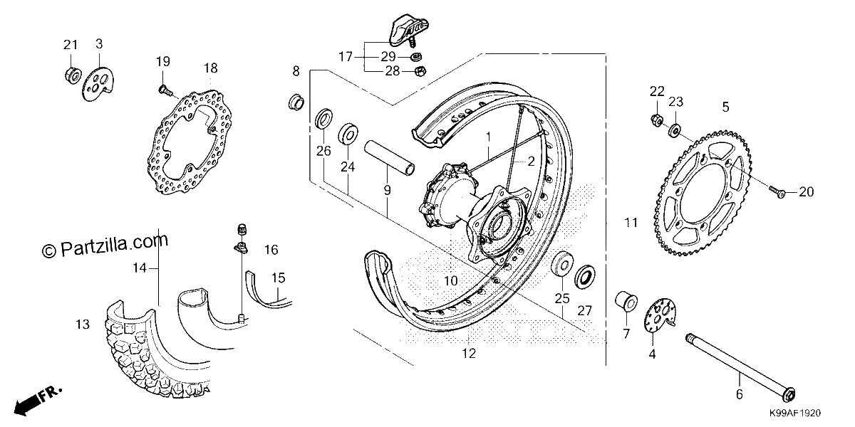 Diagrama de REAR WHEEL