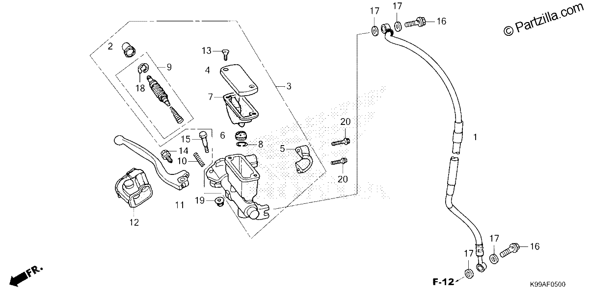 Diagrama de FRONT BRAKE MASTER CYLINDER