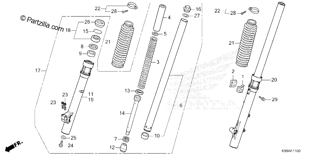 Diagrama de FRONT FORK