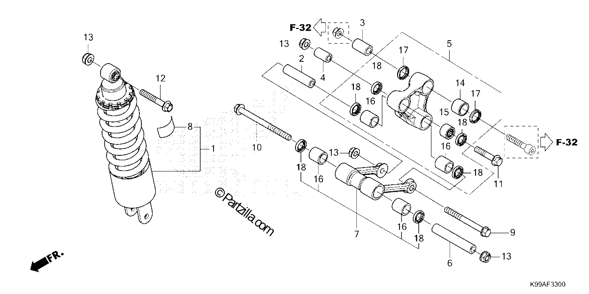 Diagrama de REAR SHOCK ABSORBER