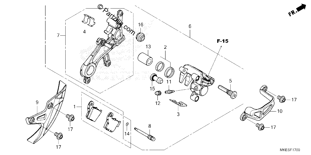Diagrama de REAR BRAKE CALIPER