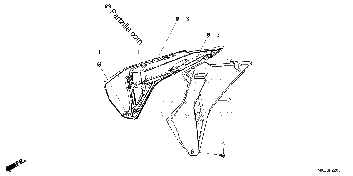 Diagrama de RADIATOR SHROUD CRF450R RWE