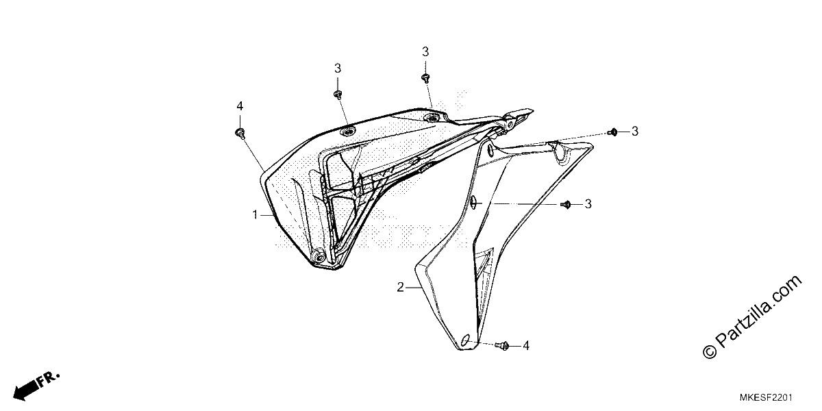 Diagrama de RADIATOR SHROUD CRF450RX