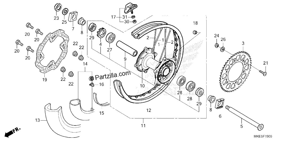 Diagrama de REAR WHEEL