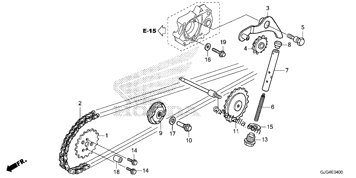 Diagrama de CAM CHAIN TENSIONER
