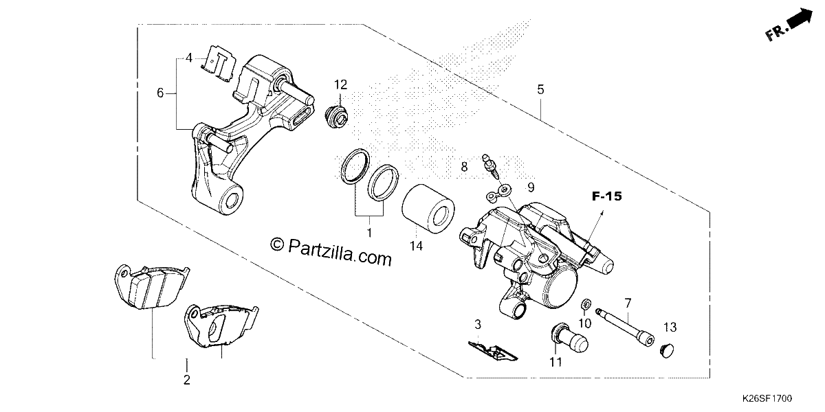Diagrama de REAR BRAKE CALIPER