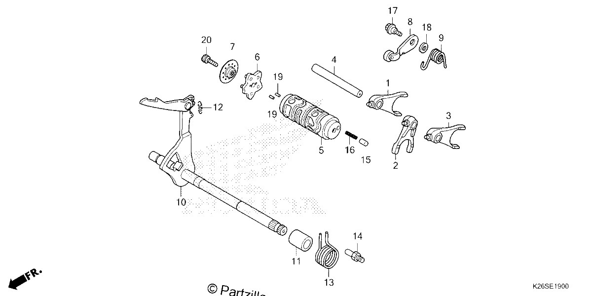 Diagrama de GEARSHIFT DRUM