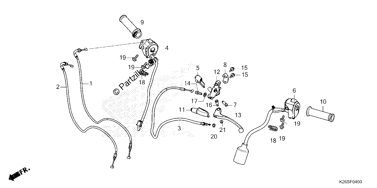 Diagrama de HANDLE LEVER SWITCH CABLE