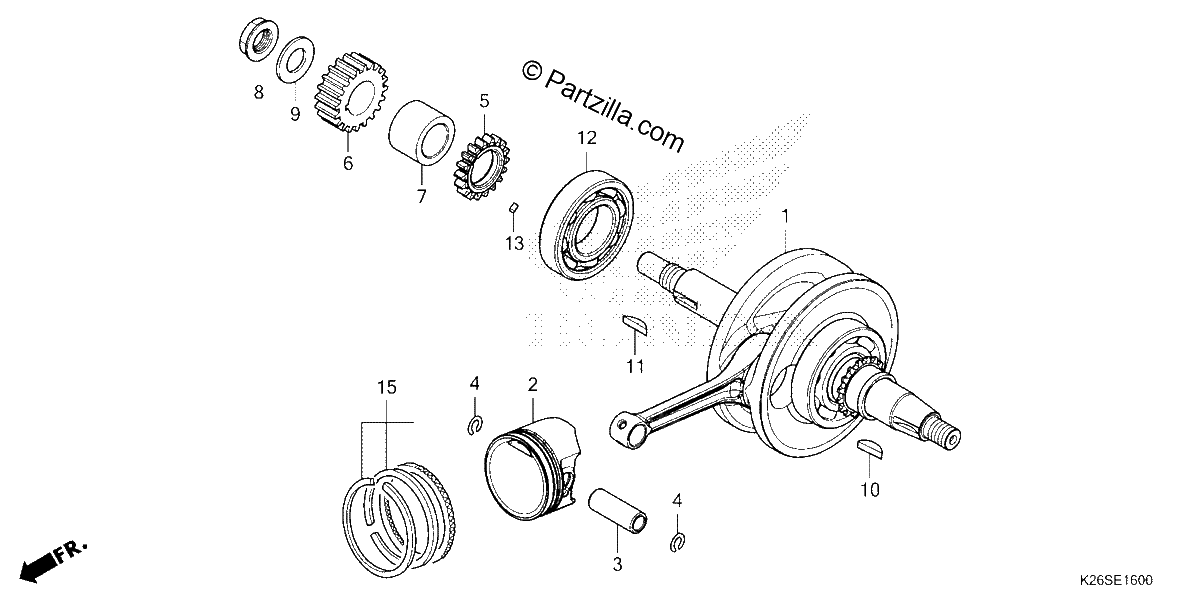 Diagrama de CRANKSHAFT PISTON